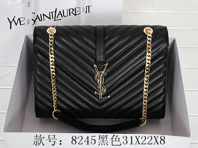 1:1 YSL classic monogramme flap 8245 black - Click Image to Close